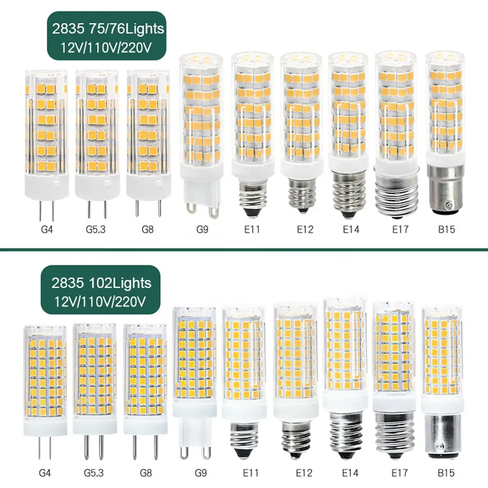 Bombilla LED de maíz G9 G4 Bombilla LED AC 220V 3W E12 Bombilla LED