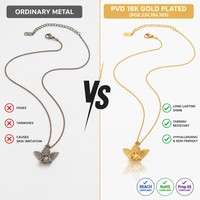 Collar de Acero Inoxidable Chapado en Oro PVD de 18K al por Mayor en Stock, Colgante de Ángel, Joyería de Moda para Mujer