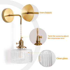 Lampada da parete in vetro trasparente a strisce di alta qualità luce staffa di illuminazione per corridoio Foyer - Product Image 3