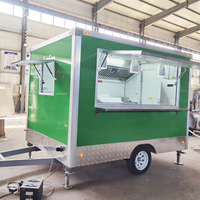 Remorques de camion de restauration rapide de restaurant mobile de couleur personnalisée remorque de chariot de nourriture de crème glacée de café entièrement équipée