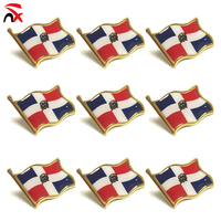 Épinglette drapeau de la République Dominicaine, en émail métallique, insigne national, broche patriotique pour chapeau, cravate, vêtements