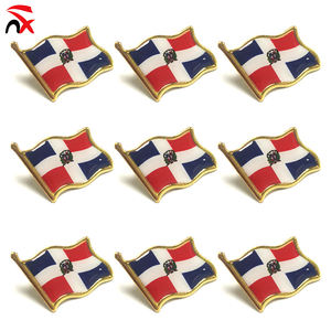 Épinglette drapeau <span class=keywords><strong>de</strong></span> la République Dominicaine, en émail métallique, insigne national, broche patriotique pour chapeau, cravate, vêtements - Product Image 1