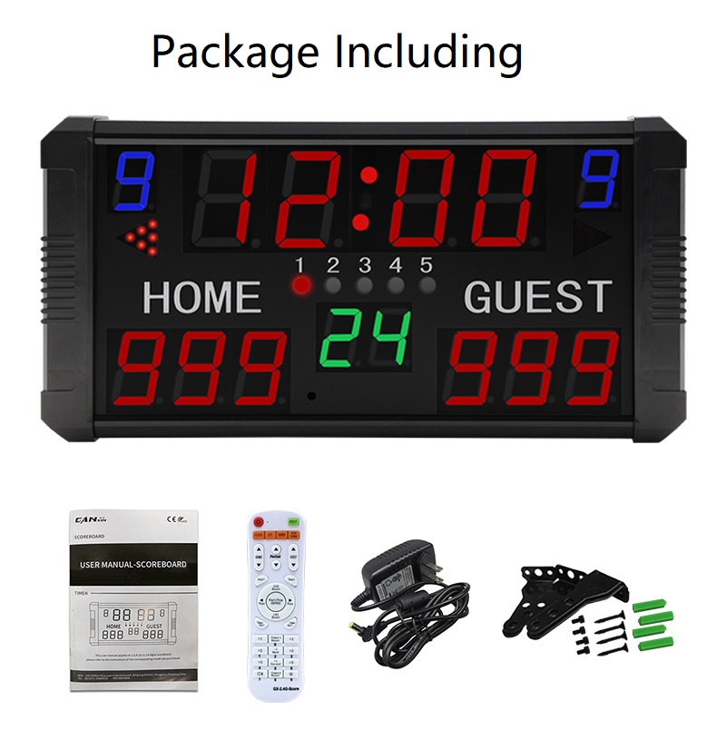 Scoreboard Led Sport Tableau D'affichage Numérique LED 11 Chiffres - Télécommande Incluse - Pour Basket, Volley, Sports En Salle Tableau Score Basket Volley-ball Scoreboard Led Sport Tableau D'affichage Numérique LED 11 Chiffres - Télécommande Incluse - Pour Basket, Volley, Sports En Salle Tableau Score Basket Volley-ball