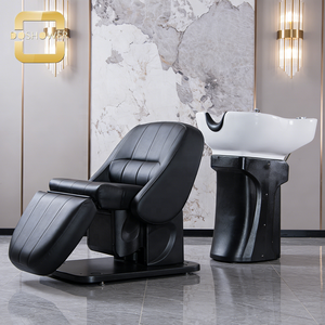 Fauteuil de lavage avec massage et inclinaison électrique pour une expérience de salon de coiffure haut de gamme, équipement de salon de coiffure haut de gamme pour barbier. - Product Image 3