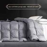 Housse de couette double couche en jacquard 100% coton, finition satinée, tissu anti-fuite de duvet