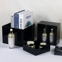 Vente d'usine noir acrylique nidification Riser présentoir ensemble Cube de luxe pour Cupcake Dessert cosmétiques affichage des aliments en gros