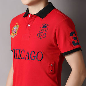 T-shirt à col roulé pour homme en coton 220 g/m² de haute qualité, brodé sur mesure, bleu marine, coupe ample et confortable, ATREIDES, écologique, séchage rapide - Product Image 2