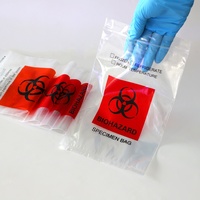 Bolsa Transparente para Muestras de LDPE con Símbolo de Riesgo Biológico Impreso, Bolsa de Transporte para Muestras de Sangre y Orina