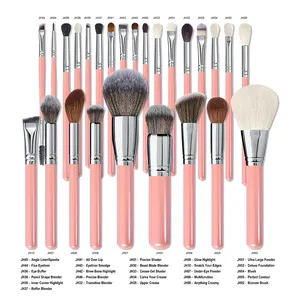 BUEYA PINK 16 26 pcs GOAT Natural hair professional makeup brush set private label makeup brushes goat hair makeup brushes