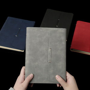 Fabricant de cahiers en cuir personnalisés vente en gros A5 ensemble de cahiers à feuilles mobiles à trois volets, traitement <span class=keywords><strong>d</strong></span>'agenda de bureau <span class=keywords><strong>d</strong></span>'affaires - Product Image 2