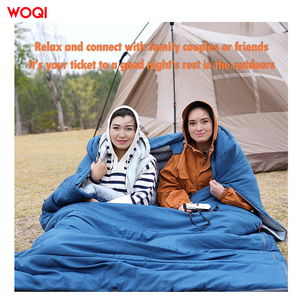 WOQI Nouveau 3-en-1 Adulte <span class=keywords><strong>Double</strong></span> <span class=keywords><strong>Sac</strong></span> <span class=keywords><strong>de</strong></span> <span class=keywords><strong>Couchage</strong></span> <span class=keywords><strong>Grand</strong></span> Bloc <span class=keywords><strong>de</strong></span> Couleur <span class=keywords><strong>Sac</strong></span> <span class=keywords><strong>de</strong></span> <span class=keywords><strong>Couchage</strong></span> avec 2 Oreillers Convient pour Camping <span class=keywords><strong>Sac</strong></span> à Dos - Product Image 6