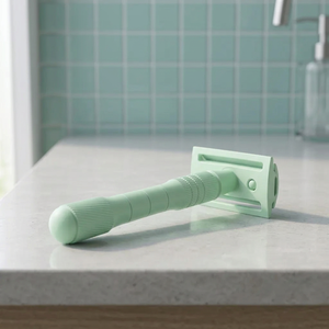 Rasoir à double lame en acier inoxydable vert menthe avec manche en acier inoxydable pour le rasage du corps masculin - Morgans Industries - Product Image 1