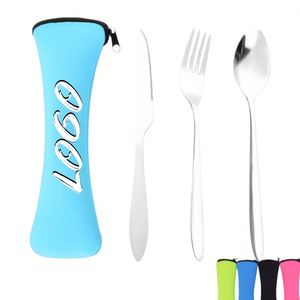 Juego de 4 Piezas, Bolsa de Vajilla Portátil Personalizada, Bolsa de Almacenamiento de Cubiertos para Viajes al Aire Libre, Camping, Cocina de Campamento y Viajes - Product Image 1