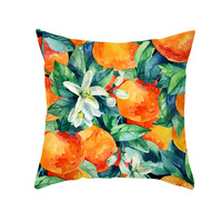 Housse de coussin style nordique à imprimé fruits en tissu peau de pêche, taie d'oreiller minimaliste pour canapé et bureau, décoration intérieure transfrontalière.