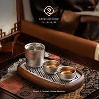 Service à thé de voyage élégant et durable en titane pur, esthétique chinoise, tasse individuelle à infusion rapide, essentiel pour le camping en extérieur
