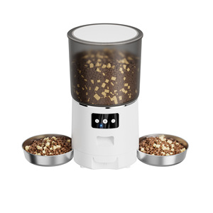 Comedero automático para mascotas, dispensador de comida inteligente para perros y gatos con capacidad de 1,8 kg, enchufe estadounidense blanco y negro desmontable - Product Image 3