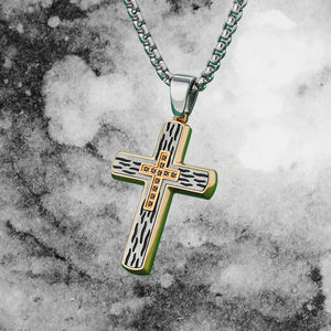 Pendentif en forme de croix biseautée tridimensionnelle de la <span class=keywords><strong>série</strong></span> Water Wave Ripple, pendentif pour homme, ornements, pas de revendeurs intermédiaires pour gagner de la différence de prix - Product Image 3