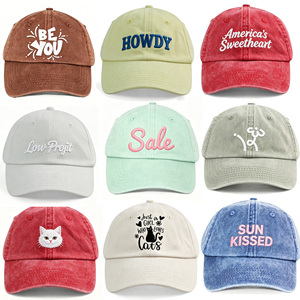 Casquette de baseball non structurée en coton 100% avec logo personnalisé brodé, visière incurvée de haute qualité HBA55, casquette simple - Product Image 1