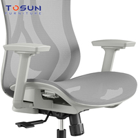 Chaise ergonomique moderne en maille pivotante et coulissante avec dossier en tissu respirant, inclinaison réglable, pour la maison, le bureau, l'atelier, la chambre