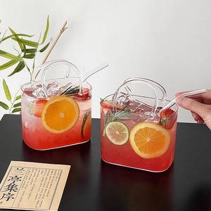 Sac à main créatif en verre, sac à boisson en forme <span class=keywords><strong>de</strong></span> sac à main, <span class=keywords><strong>vase</strong></span> en forme <span class=keywords><strong>de</strong></span> sac à main, verre à boire pour jus et vin, ensemble <span class=keywords><strong>de</strong></span> verres à cocktail aux fruits - Product Image 3