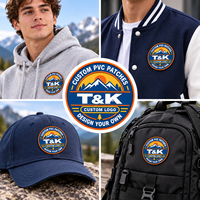 Écusson PVC souple 3D personnalisé en relief, moulé, imperméable, avec fermeture auto-agrippante pour veste, casquette, sac à dos, uniforme, badge en caoutchouc PVC