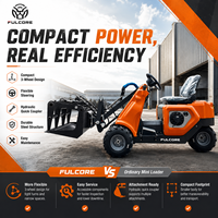 Chargeuse compacte FULCORE homologuée EPA avec plusieurs accessoires, fonctions polyvalentes pour les travaux agricoles et de jardinage