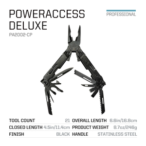 Alicates Multifuncionales Compactos SOG PowerAccess Deluxe, <span class=keywords><strong>Herramientas</strong></span> Plegables de Acero Inoxidable con Cuchillo, Equipo EDC para Actividades al Aire Libre (PA2002-CP) - Product Image 5