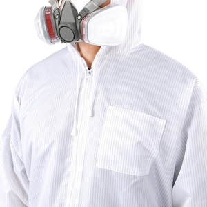 Combinaison de peinture en polyester couleur blanche combinaison de pulvérisation en fibre de carbone <span class=keywords><strong>antistatique</strong></span> réutilisable - Product Image 3