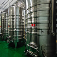 Cuve à vin en acier inoxydable avec enveloppe de refroidissement 500L/1000L/2000L Cuve de fermentation du vin