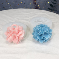 Moule en Gel de silice pour fleurs de noël, hortensia, encens, gypse, bougies, hortensia, sucre, chocolat