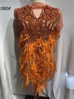 Kain Brokat Pernikahan Berhias Manik-Manik, Rhinestone, Bordir Bunga Buatan Tangan, Aplikasi Bulu, Panel Pedreria Rose Gold untuk Gaun Pengantin