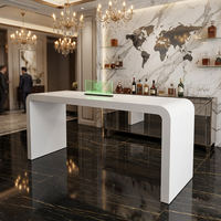 Table de salon en surface solide de conception U pour bar et zone de repos, avec capacité de restauration par polissage