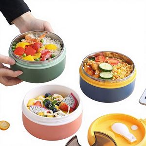 900Ml <b>Microwave</b> Safe Instant Noodle Bowl 304 Stainless Steel Bowl Lunch Box With Lid Spoon and Fork Drainable Bowl Bento - Product Image 2