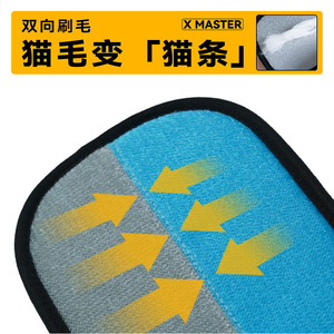 Gant de toilettage Xiaozhuren pour animaux de compagnie, brosse double couleur bidirectionnelle pour chiens de taille moyenne, éponge en polyester de forme carrée - Product Image 2