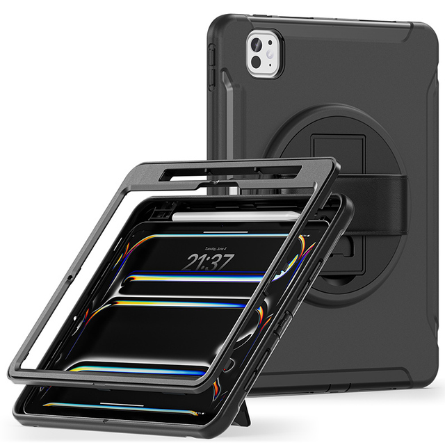 360 Rotating Shockproof Heavy Duty Rugged Protective  Case for iPad Pro 11 Inch 2024 M4 Full-Body Shockproof  Cover