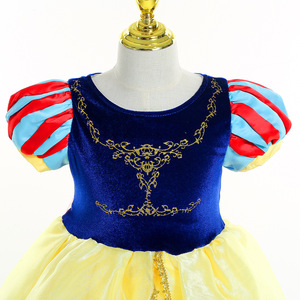 <span class=keywords><strong>Bambina</strong></span> Elsa bianco neve Costume da principessa vestito di compleanno a tema festa di Halloween Cosplay abiti con fiocco rosso fascia - Product Image 4