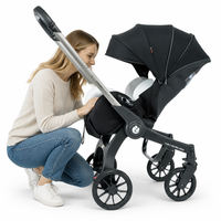 Poussette bébé pliable 4 en 1 en alliage d'aluminium, design personnalisé OEM, pour une utilisation quotidienne en extérieur
