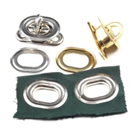 Lot de 50 œillets ovales en cuivre avec attaches à verrouillage rotatif pour pergola, bâche et filet pare-soleil