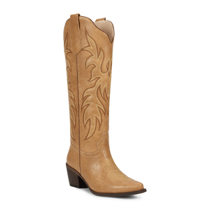 WETKISS <span class=keywords><strong>Botas</strong></span> <span class=keywords><strong>de</strong></span> tacón grueso para <span class=keywords><strong>mujer</strong></span> al por mayor, estilo vintage, bordadas, <span class=keywords><strong>botas</strong></span> altas <span class=keywords><strong>de</strong></span> vaquera con punta afilada hasta la rodilla, para <span class=keywords><strong>verano</strong></span> - Product Image 1