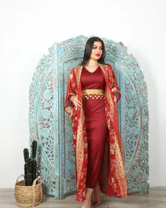 Awesome Quality Black nida embroidered irani kaftan abaya dubai abaya Traditional Muslim Clothing&Accessories