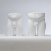 Manekin Torso Setengah Badan dari Fiberglass yang Tahan Lama dengan Finishing Putih Matte, Manekin Tanpa Kepala untuk Pajangan Pakaian