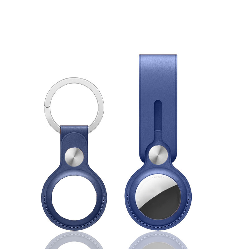 Smart Leather Keychain Keyring Protective PU Case GPS Navigation Cover Cases For Airtag Air tags