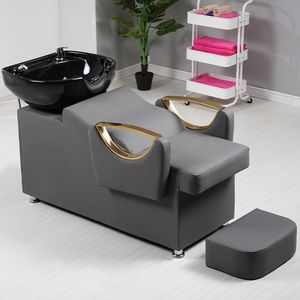 Mobilier de Barbier : <span class=keywords><strong>Bac</strong></span> à Shampooing et Fauteuil <span class=keywords><strong>pour</strong></span> Salon de Coiffure - Product Image 4