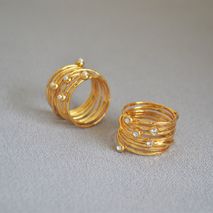 Anillos de joyería de moda Anillo de latón enrollado a mano para mujer YRS459 - Product Image 1