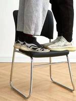 Chaise de bureau en cuir PU, sans accoudoirs, empilable, sans installation, pour formation et salon, avec dossier