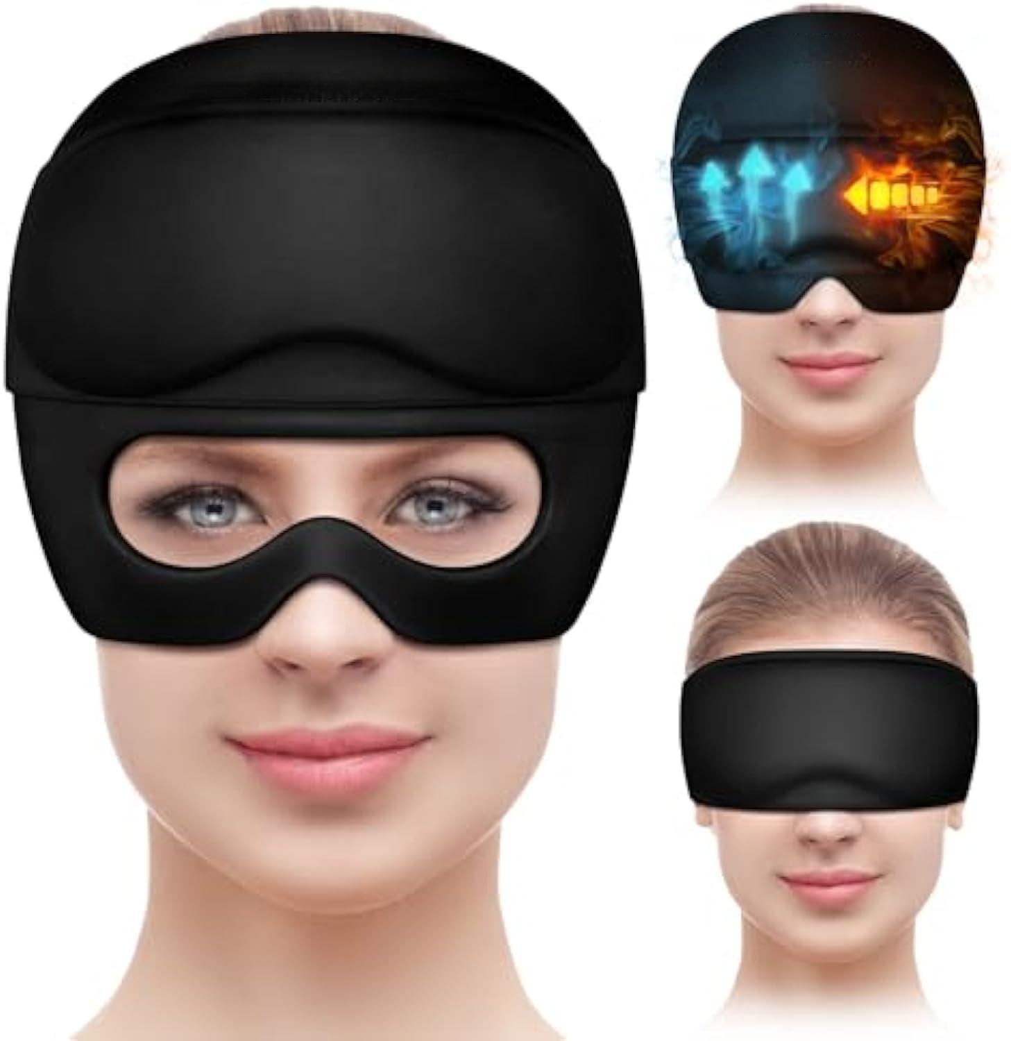 Migraine & Headache Relief Gel Ice Cap With Eye Mask Hot & Cold Packs For Sinus Tension Stress Relief