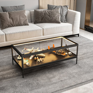 Table basse vitrine en verre transparent pour château Lego, blocs de construction, figurines et modèles - Product Image 1