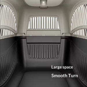 पोर्टेबल क्लासिक विशाल पशु एयरलाइन केस पालतू वाहक बटन बंद प्लास्टिक एयरलाइन शिपिंग अनुमोदित कुत्ते परिवहन बॉक्स - Product Image 6