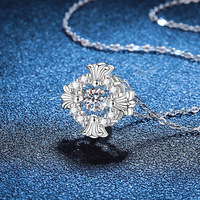 Collier rond en croix en argent S925 de luxe tendance XL289 avec moissanite
