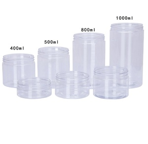 PET Round Amber 2 oz 4 oz 8 oz Plastic Jars with Black Lids